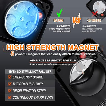 2PCS Magnetic Red Strobe Lights, Emergency Strobe Hazard Lights - color: Red