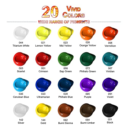 Professional Heavy Body Acrylic Paint Sets-20 Colors(75ml/2.54oz) - color: 20 colors