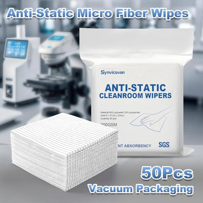 Anti-Static Microfiber cloths 9"x9"(50 Pcs,200GSM) - size: 9" x 9" (Pack of 50)