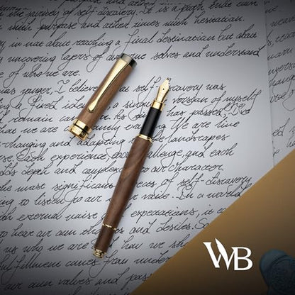 Wordsworth & Black Luxury Bamboo Brown Calligraphy Pen Set, 6 Nibs - color: Brown Wood