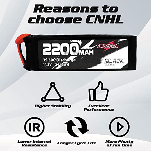 CNHL 2200mAh 3S Lipo Battery 11.1V 30C with XT60 Plug (2 Packs)