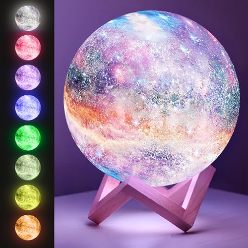 Mind-Glowing Galaxy Moon Lamp, 16 Colors, Touch/Remote Control (7.1 inch) - color: Galaxy, size: 7.1 Inch