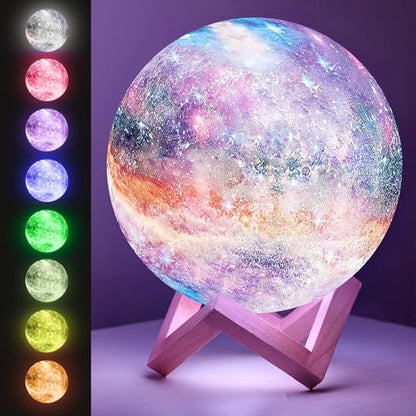 Mind-Glowing Galaxy Moon Lamp, 16 Colors, Touch/Remote Control (7.1 inch) - color: Galaxy, size: 7.1 Inch