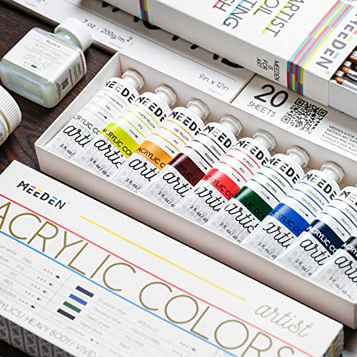 MEEDEN Acrylic Paint Set: 60ml/2oz*9 Colors Heavy Body Acrylic Paint Tubes