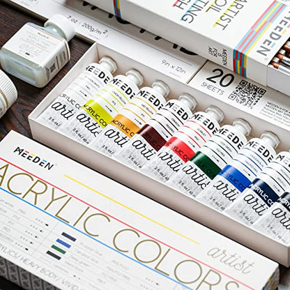 MEEDEN Acrylic Paint Set: 60ml/2oz*9 Colors Heavy Body Acrylic Paint Tubes
