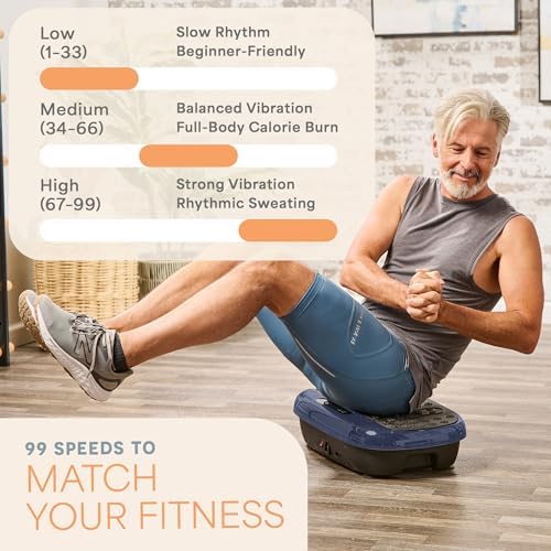 Lifepro HexaPlate Lite Compact Vibration Plate with Magnetic Acupoints - color: Blue