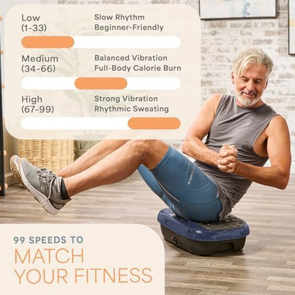 Lifepro HexaPlate Lite Compact Vibration Plate with Magnetic Acupoints - color: Blue