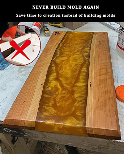 Kalinta Large Adjustable Epoxy Mold with Divider-39x19.5x3 in No-Seal Resin Mold Integrated Clamping System, Perfect for Beginners & Experienced Artists Alike - Ideal for Creative Resin Art Projects - size: 39"x19.5"x3"