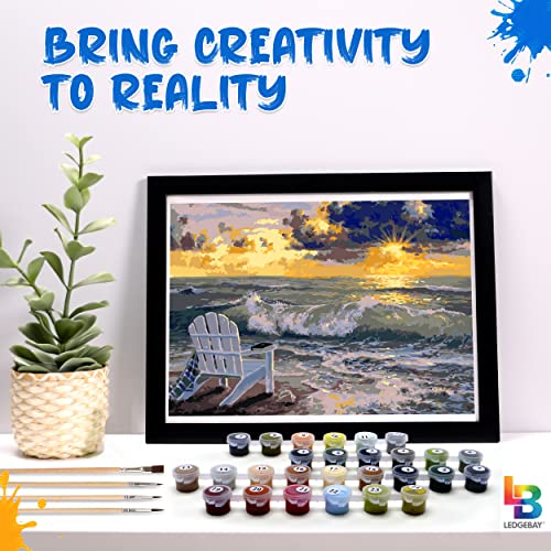Ledgebay Paint by Numbers Kit for Adults, 16x20 Unframed Canvas - color: Be Still, size: 16" x 20" Unframed