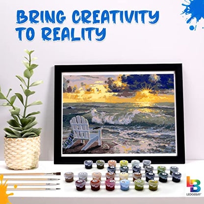 Ledgebay Paint by Numbers Kit for Adults, 16x20 Unframed Canvas - color: Be Still, size: 16" x 20" Unframed