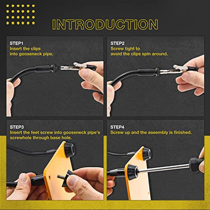 KOTTO Helping Hands Soldering,Third Hand Soldering Tool PCB Holder 4 Arms
