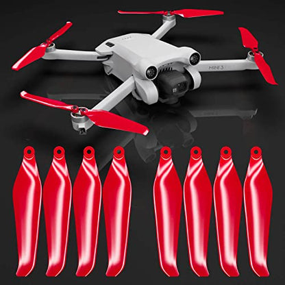 Master Airscrew Stealth Propellers for DJI Mini 3 Pro & Mini 4 Pro - Red, 4 propellers in Set - color: Red