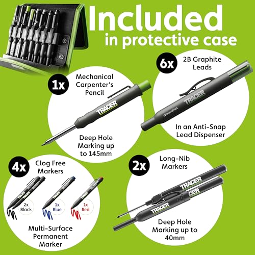 Tracer 8 Piece Construction Marker Kit - Carpenter Pencil Set - style: 8pc Set