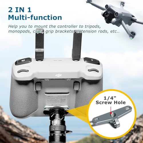 Bike Mount Tripod Adapter for DJI RC/RC2 Remote Control, Neck Strap Holder with 1/4" Screw Hole for DJI Mini 4/Mini 3 Pro