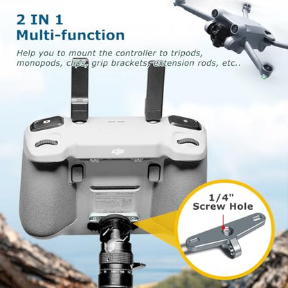 Bike Mount Tripod Adapter for DJI RC/RC2 Remote Control, Neck Strap Holder with 1/4" Screw Hole for DJI Mini 4/Mini 3 Pro
