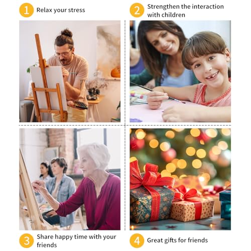 Jesus Paint by Numbers Kit for Adults, 16x16 inch - color: Jesus without frame