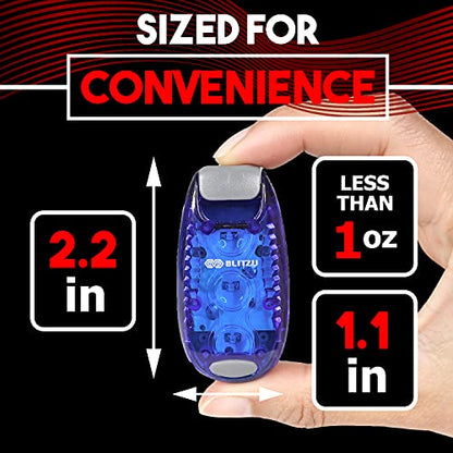 LED Safety Lights 4 Pack, Clip On High Visibility Strobe Light for Walk Run - color: Blue