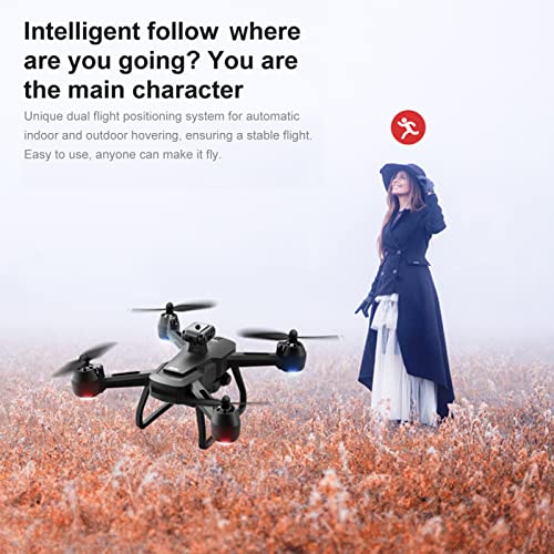 Drones with Camera for Adults 6K Foldable Headless Drone with Obstacle Avoidance Function Optical Flow Positioning Gesture Photography with Storage Bag 2 Battery