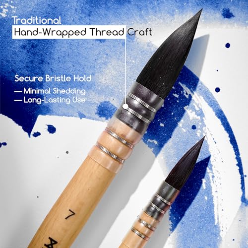 MEEDEN Watercolor Brushes Professional - Synthetic Squirrel Hair Artist Paint Brushes Set with Beech Wood Handle Great for Artists Hobbyists Size 5 - size: Size 5 - 1 Count