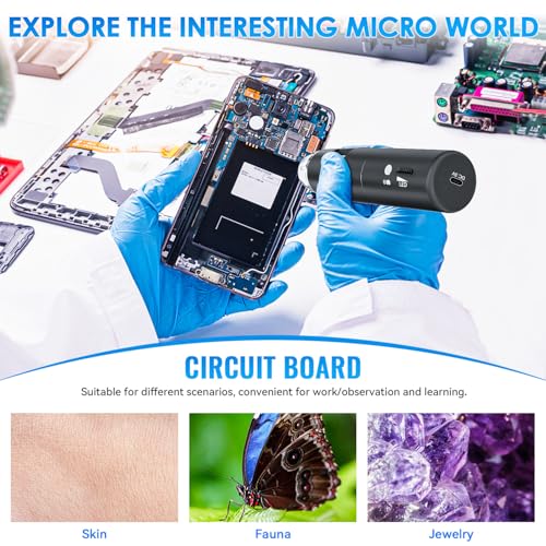 Wireless Digital Microscope, Skybasic 50X-1000X Magnification WiFi Portable Handheld Microscopes with Adjustable Stand HD USB Microscope Camera Compatible with iPhone Android iPad Windows Mac Computer - color: Black