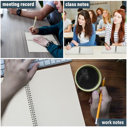 Fuutreo 6 Pack Spiral Notebook 10.5x7.45 Notebook,Retro Color,Business - color: Retro Color
