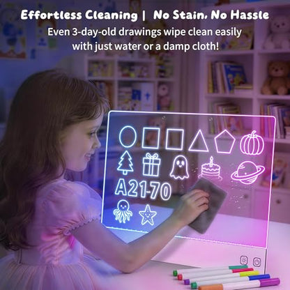 FlyLily 16" LED Drawing Board for Kids Rechargeable with 13 Light Effects - color: White