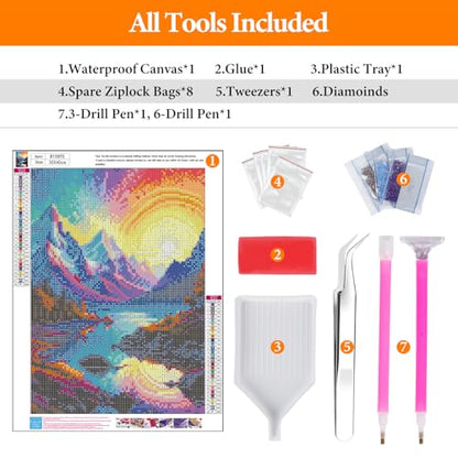 Diamond Art Kits for Adults, Rainbow DIY 5D Diamond Painting for Beginners - color: BLKJDP19
