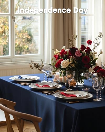 Pureegg Plastic Table Cloth Disposable 6 Pack, 54 x 108 Inch, Navy Blue - color: Navy Blue, size: 54" X 108" Rectangle