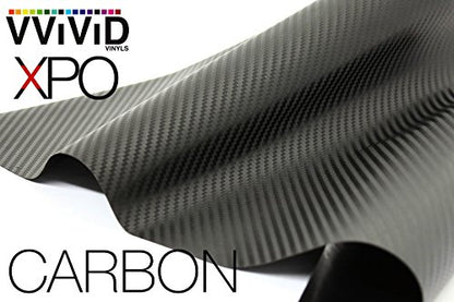 VViViD XPO Black Carbon Fiber Car Wrap Vinyl Roll Featuring Air Release Technology (6ft x 5ft) - size: 6ft x 5ft