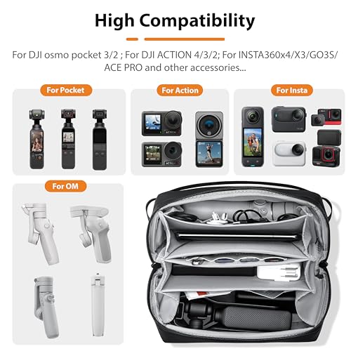 Carrying Case for Insta 360 X6/Luna Osmo Pocket 3 Carry Bag Accessories