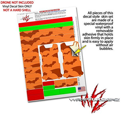 Skin Decal Wrap 2 Pack Compatible with DJI Ryze Tello Deathrock Bats Orange Drone NOT Included