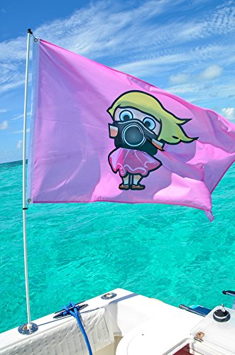 South Wind Designs Boat Flag Pole for Rod Holder, No Drill, 6 ft Pole - size: 6' Pole