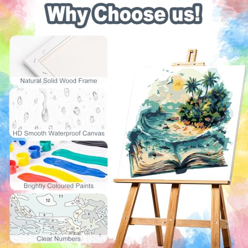 Kalonyth Book Framed Paint by Numbers Kit for Adults Beginner 10x10 inch - color: Frame-OP-US16