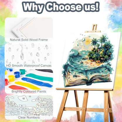 Kalonyth Book Framed Paint by Numbers Kit for Adults Beginner 10x10 inch - color: Frame-OP-US16