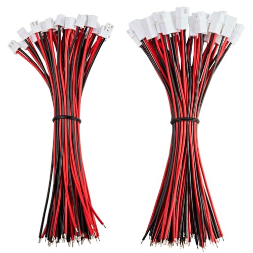 Chanzon 30 Pairs Jst-XH 2.54mm Pitch 22AWG 2 Pin Plug Connector 7.87inch(20cm) - size: [3]20cm