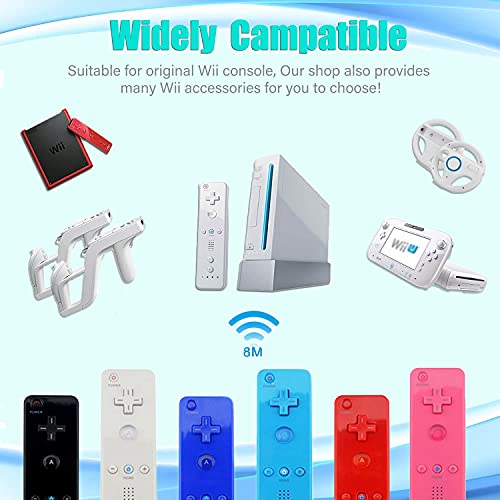 TechKen Motion Plus Wii Controllers 2Packs with Nunchucks, Wii Remote Controllers Compatible for wii and Wii U with Built in Motion Plus - color: red+blue