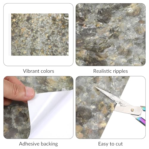 5Pcs 11.8 X 8.7 Artificial Water Wave Effect Stickers, DIY Ripple Water Effect Sheet, Fake River Scenery Effect Stream Pattern Sticker for Lake Scene Home Sand Table Model Decoration