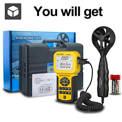 Pro HVAC Anemometer,CFM Air Flow Meter for Wind Speed/Wind Temp/Wind Flow - color: Light yellow