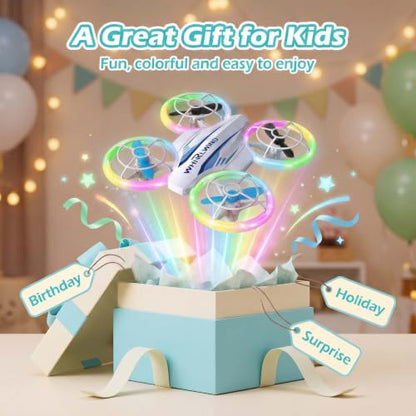 LED RC Drone for Kids Ages 6-12, LED Light drone toy with 3 Batteries