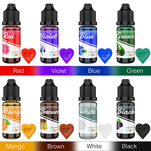 Silicone Rubber Pigment, 8 Colors Liquid Silicone Coloring Dye Vibrant