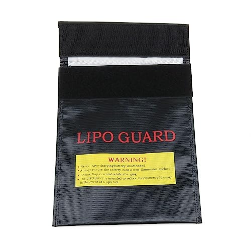 Dookoe-Lipo Guard Silver Lithium Charging Bag Safe Flame-Retardant Battery Bag（Black 18 * 23cm）-1pcs
