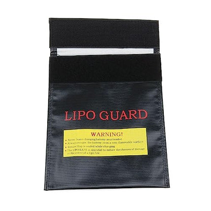 Dookoe-Lipo Guard Silver Lithium Charging Bag Safe Flame-Retardant Battery Bag（Black 18 * 23cm）-1pcs