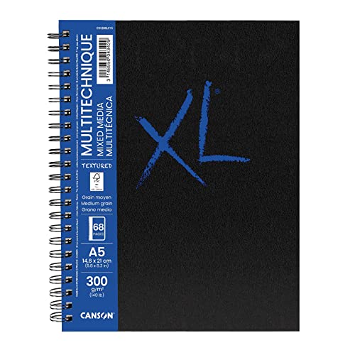 CANSON XL Textured Mixed Media 300gsm A5 Paper Pad 34 Sheets - style: A5 300GSM 34 SHEETS