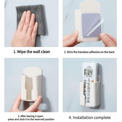 1pcs Durable Plastic Wall-Mounted Remote Control Holder - Space-Saving Storage Box for TV and Air Conditioner Remotes (White) - color: White