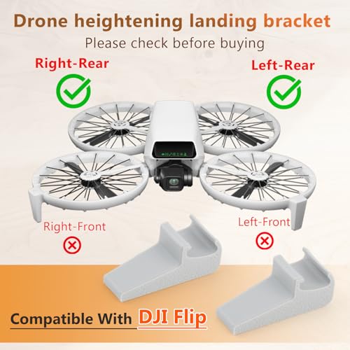 for DJI Flip Extension Landing Gear Drone Accessories for DJI Flip Increased Heightening Bracket Landing Legs Protector Rear Bracket（1 Pair）