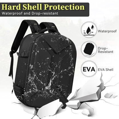 TORIBIO Large Hardshell Camera Backpack DSLR/SLR/Mirrorless Photography Bag - color: Black
