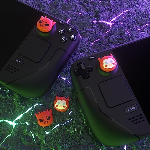 PlayVital Halloween Thumb Grip Caps for Steam Deck LCD, Silicone Thumbsticks Grips Joystick Caps for Steam Deck OLED - Little Devils - color: Little Devils