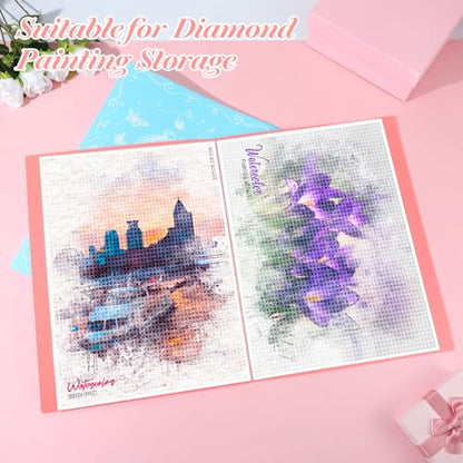 2 Pack A3 Painting Storage Book, 60 Pages Art Portfolio Diamond Art Storag