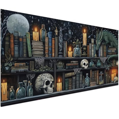 KUFWKEY Bookshelf Diamond Painting Kit,Dargon Diamond Art Kits for Adults - color: AM6021