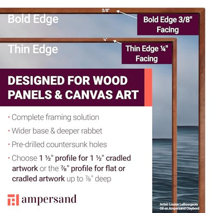 Ampersand Floaterframe for Wood Panels, 7/8 Inch Depth, Thin, 6x6 Inch, Maple (FTHIN780606M) - color: Maple Thin, size: 6"x6"
